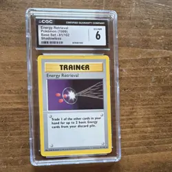Pokemon Energy Retrieval 81/102 Base Set Shadowless CGC 6 Uncommon 1999 - Image 1