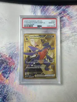 Pokemon TCG Cynthia's Garchomp ex 241/182 Destined Rivals Hyper Rare Gold PSA 10 - Image 1