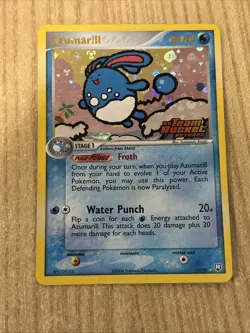Azumarill 1/109 Team Rocket Returns Reverse Holo Stamp Pokemon Lp/mp Condition - Image 1