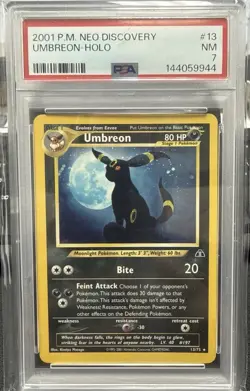 2001 POKEMON NEO DISCOVERY #13 UMBREON-HOLO PSA 7 - Image 1