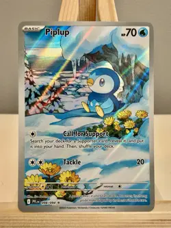 Pokemon TCG Piplup 098/094 – Phantasmal Flames – Illustration Rare – English NM - Image 1