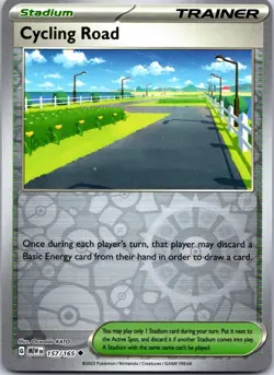 Cycling Road 157/165 Uncommon 151 Pokemon Reverse Holo Near Mint - Image 1