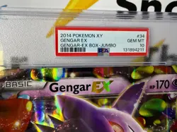 2014 Pokemon XY Phantom Forces #34 Gengar EX Jumbo PSA 10 SEQ x2 POP ONLY 30 - Image 3