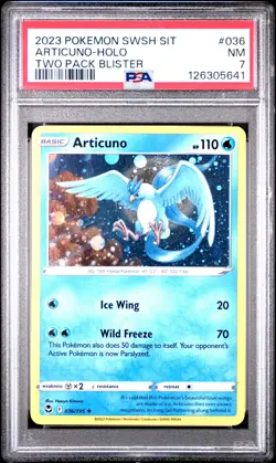 2023 POKEMON SWORD & SHIELD SILVER TEMPEST TWO PACK BLISTER ARTICUNO-HOLO PSA 7 - Image 1