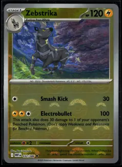 Zebstrika 032/086 White Flare Uncommon POKEBALL Reverse Holo - Image 1