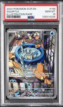 2024 POKEMON SCR EN-STELLAR CROWN ILLUSTRATION RARE #148 SQUIRTLE PSA 10 - Image 1