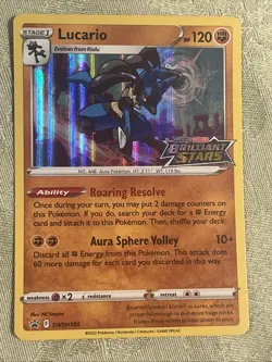 Lucario SWSH186 Pokemon Brilliant Stars Stamped Black Star Promo Holo - Image 1