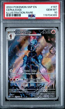 PSA 10 Ceruledge Illustration Rare IR 197/191 Surging Sparks Pokemon - Image 1