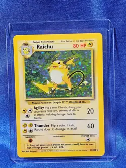 LP Raichu 14/102 Base Set Unlimited Holo Rare Pokemon TCG Card - Image 1