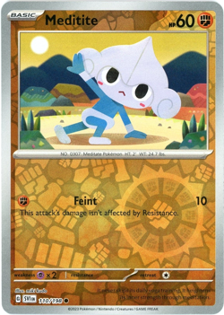 Meditite (Reverse Holo) - 110/198 - Scarlet & Violet - Pokemon Moderately Played - Image 1