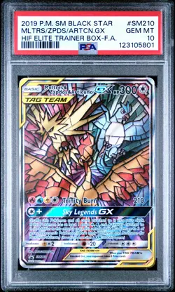 2019 POKEMON SM BLACK STAR PROMO FULL ART/MOLTRES & ZAPDOS & ARTICUNO GX PSA 10 - Image 1