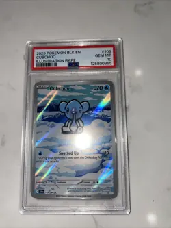Pokemon TCG Cubchoo Black Bolt 109/86 Illustration Rare Holo psa 10 - Image 1
