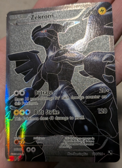 Zekrom 114/114 Full Art Ultra Rare, Black And White Base Set Pokemon Card LP - Image 1