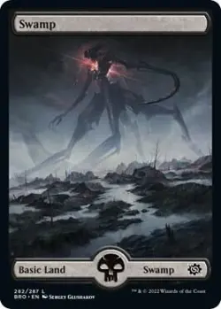 Swamp (282) - Full Art #282 NM L - MTG Brothers War - Image 1