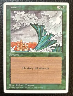 MTG Tsunami 4th Edition Vintage Magic The Gathering Green Sorcery Island Destroy - Image 1