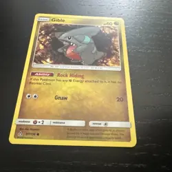 Pokemon TCG Pokemon Card Sun & Moon Ultra Prism Gible 97/156 Mint Condition - Image 4