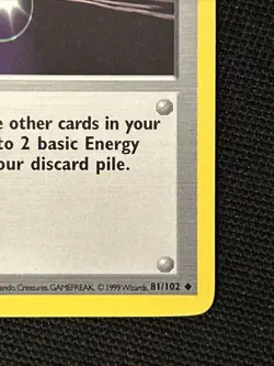Pokemon Energy Retrieval 81/102 (1st Edition) Shadowless *Near Mint* - Image 5