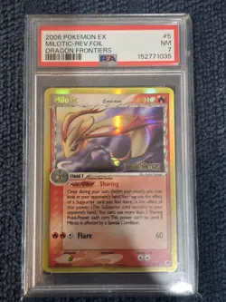 2006 POKEMON EX DRAGON FRONTIERS #5 MILOTIC-REVERSE FOIL PSA 7 NM - Image 1