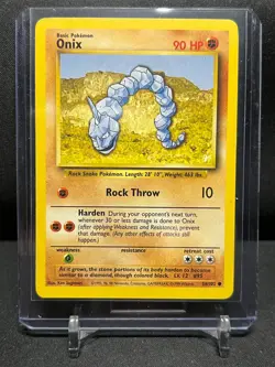 Onix 56/102 Pokemon 1999 Unlimited Base Set LP - Image 1