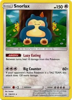 Lightly Played Snorlax - 158/214 - Holo Rare Pokemon Unbroken Bonds - Image 1