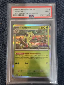 Thwackey SVP115 Staff Promo PSA 9 Twilight Masquerade Pokemon Prerelease - Image 1