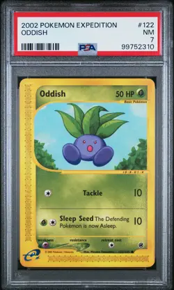 2002 POKEMON EXPEDITION #122 ODDISH PSA 7 - Image 1