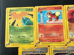 Pokemon TCG Lot of 7 Vintage Bulbasaur Expedition Hitmonchan Aquapolis LP - Image 2