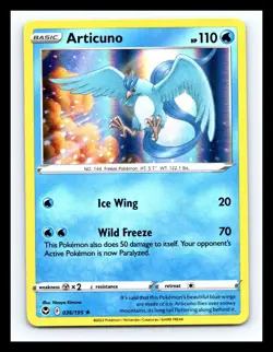 💥 ARTICUNO 2022 Pokemon Sword & Shield - Silver Tempest Holo # 036/195 - Image 1