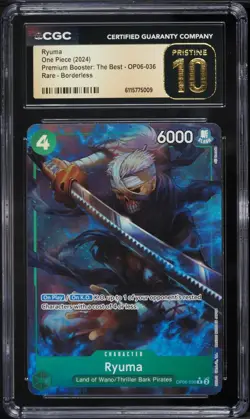 2024 One Piece PRB Borderless Alt Art Ryuma #OP06-036 CGC 10 Pristine - Image 1