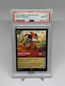 2023 Disney Lorcana EN 1 Mickey Mouse Brave Little Tailor #115 PSA 10 - Image 1