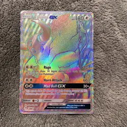 Pokemon TCG Tauros GX Full Art Holo Rainbow Rare Card Sun & Moon 156/149 LP-MP - Image 3