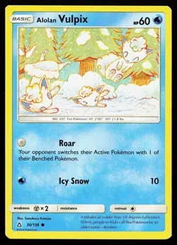 Alolan Vulpix 30/156 Common Ultra Prism Tomokazu Komiya Pokemon Card - Image 1
