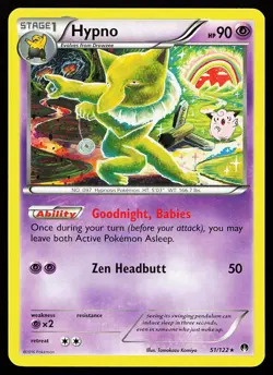 Hypno 51/122 Rare BREAKpoint Tomokazu Komiya Pokemon Card - Image 1
