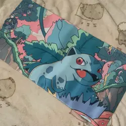 Bulbasaur Rubber Playmat For Card Games Pokemon Tcg Gaming Mat 60cm By 30cm - Image 1