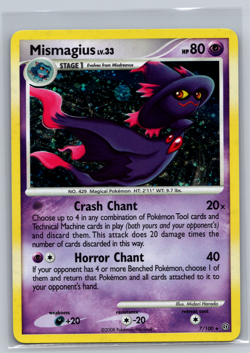 Mismagius 7/100 Rare Holo Pokemon Card - LP - Image 1