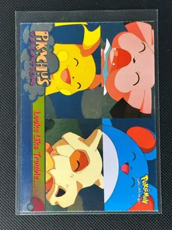 Looks Like Trouble... #44 Topps The First Movie Trading Cards Pokemon Holo Foil - Image 1