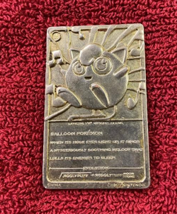 1999 Pokemon 23K Gold Plated Jigglypuff Trading Card Burger King Lmtd Edition B5 - Image 2