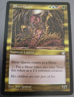 MTG Sliver Queen Stronghold English 1998 Rare Moderately played - Image 1