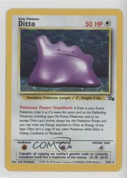 Ditto Holo Pokemon Fossil #3 1999 - Image 1