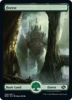 Forest (286) - Full Art #286 NM L Foil - MTG Brothers War - Image 1