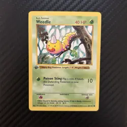 Weedle 69/102 1st Edition Base Set 1999 Pokemon Common LP - Image 1