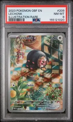 2023 POKEMON OBF EN-OBSIDIAN FLAMES #209 LECHONK ILLUSTRATION RARE PSA 8 - Image 1