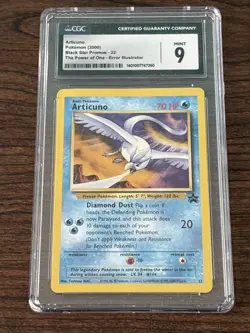 2000 Pokemon Black Star Promo The Power of One Articuno CGC 9 Mint - Image 1