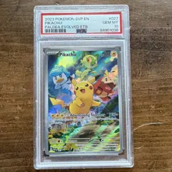 Pokemon Pikachu #027 SV Scarlet & Violet Promo Holo PSA 10 Paldea Evolved 2023 - Image 1