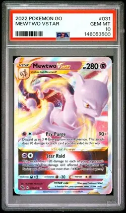 2022 POKEMON GO #031 MEWTWO VSTAR PSA 10 - Image 1