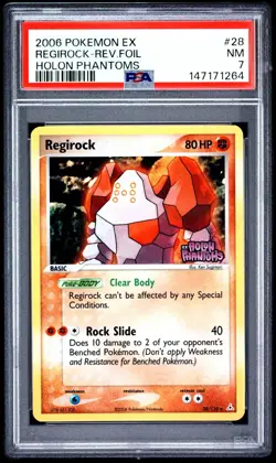 2006 Pokemon Holon Phantoms Regirock 28 Rev Holo FRESHLY GRADED PSA 7 NEAR MINT - Image 1