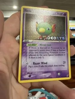 Natu 66/107 Ex Deoxys Pokemon TCG Reverse Holo Stamped LP - Image 3