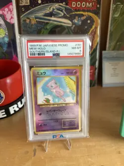Pokemon Mew Reverse Holo Southern Islands Japanese Promo, PSA 8 - Image 1