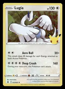 Lugia 022/025 Rare Celebrations Pokemon NM/M - Image 1
