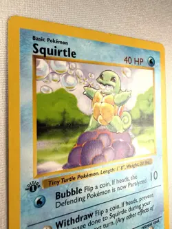 Pokemon TCG Squirtle 63/102 Base Set Shadowless 1st Ed 40 HP Regular Arita - Image 2